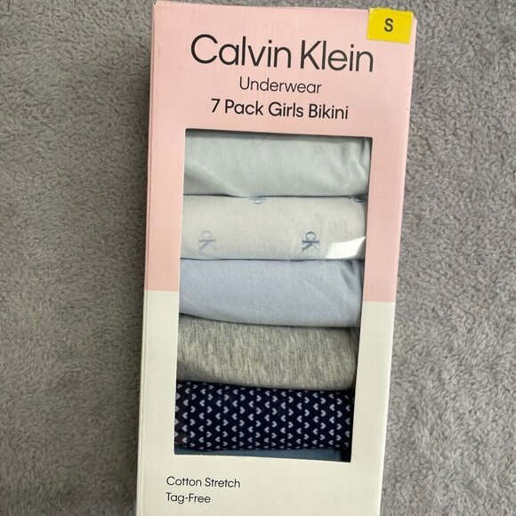 Calvin Klein Other - NEW Calvin Klein 7 Pack Girls Small Bikini Underwear Cotton Stretch Multicolor